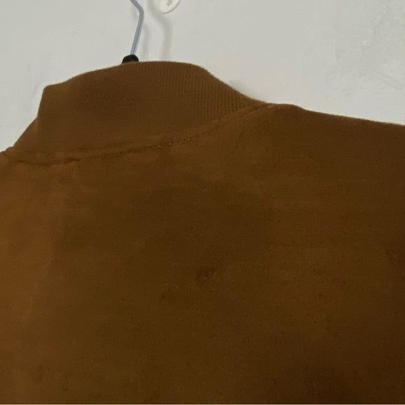 NEW Abercrombie & Fitch Vegan Suede Bomber Jacket - Picture 6 of 8